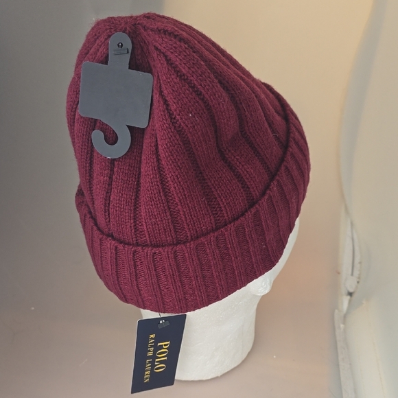 Ralph Lauren Men's Dark Red Knit Hat - Picture 2 of 3